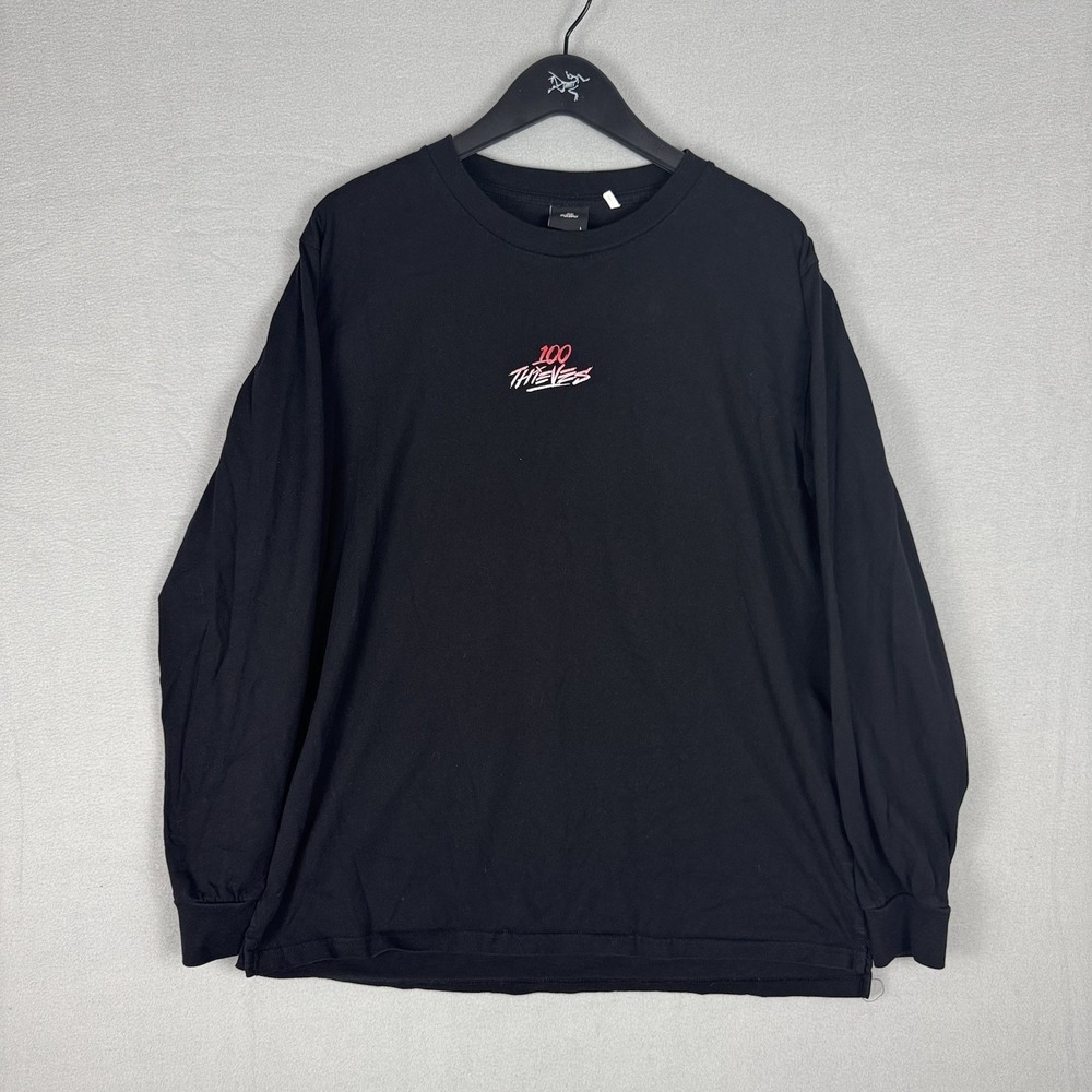 100‎ Thieves Long Sleeve Graphic T-Shirt Black Mens Size Large Esports Gaming